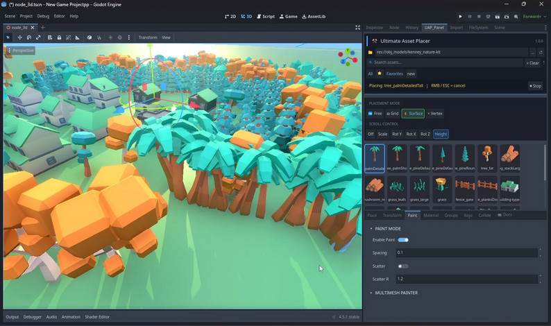 Gd Script Playground Ultimate Asset Placer Godot 4.5+ (GD Script) by Choco Ted