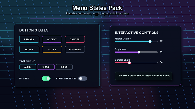 HTML5 Game UI System – Complete HUD, Menus & Interface Framework by ...