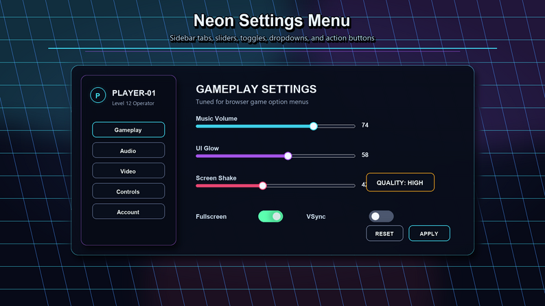HTML5 Game UI System – Complete HUD, Menus & Interface Framework by ...