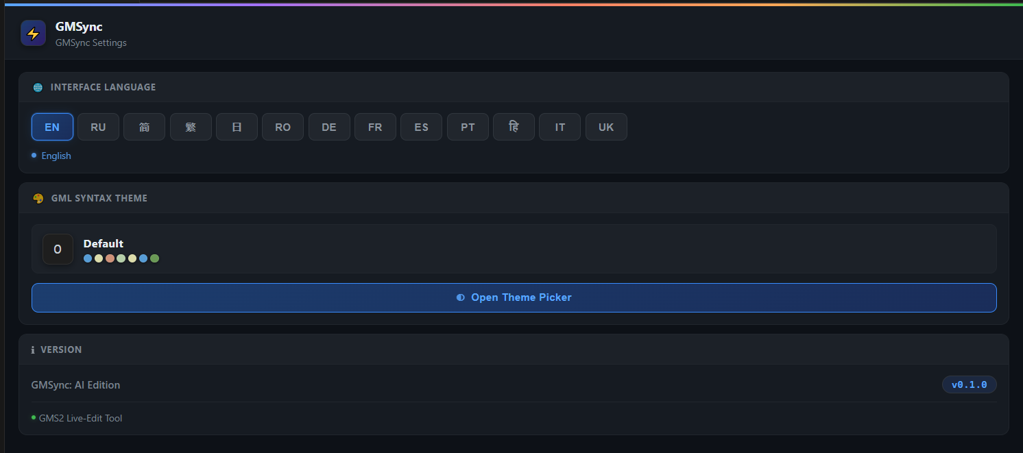Screenshot 3 for GMSync 0.1.0 - Live-edit GameMaker Studio 2 from VS Code, no restart required