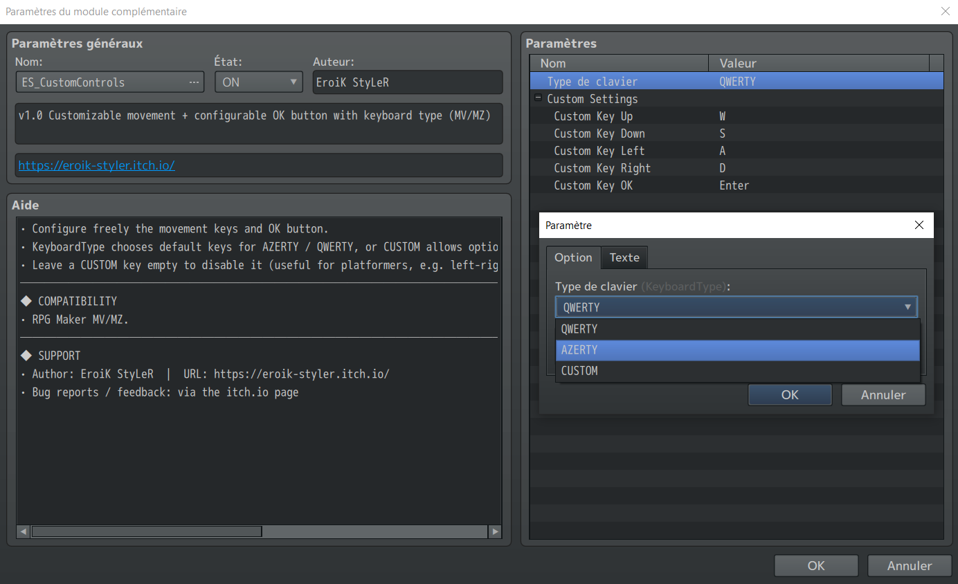 Custom Controls Plugin RPG Maker MV-MZ by EroiK StyLeR