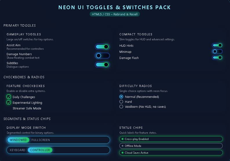 HTML5 Controls Kit – Sliders, Buttons & Toggles (6-in-1) by Template ...