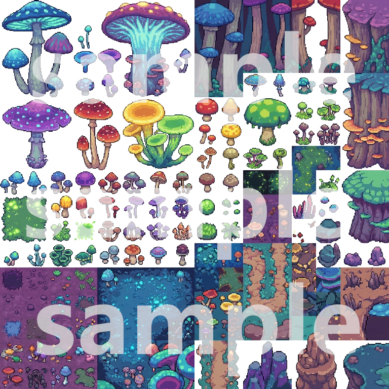 Alien Jungle Tileset - Pixel Art Assets by Cute SCKR