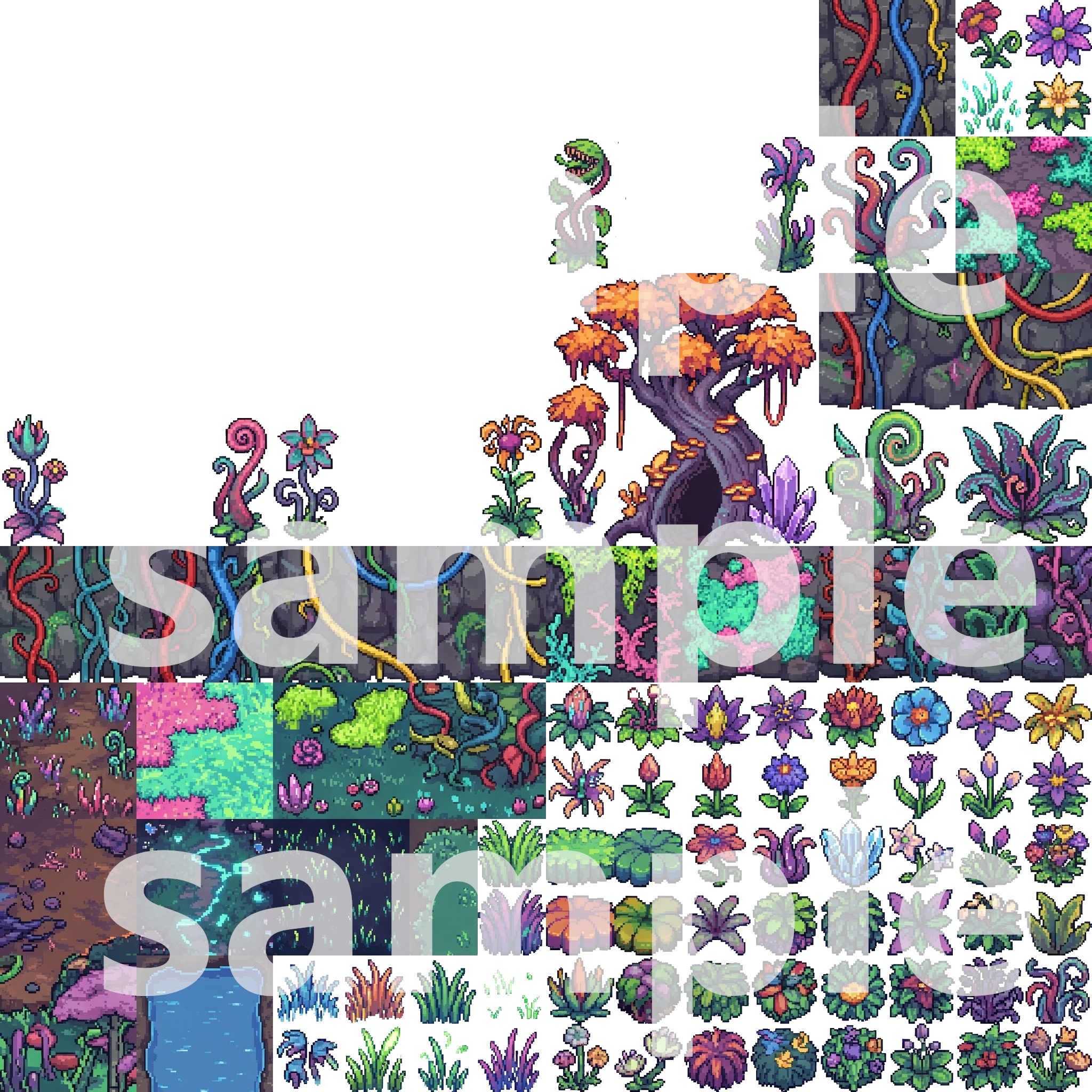 Alien Jungle Tileset - Pixel Art Assets by Cute SCKR