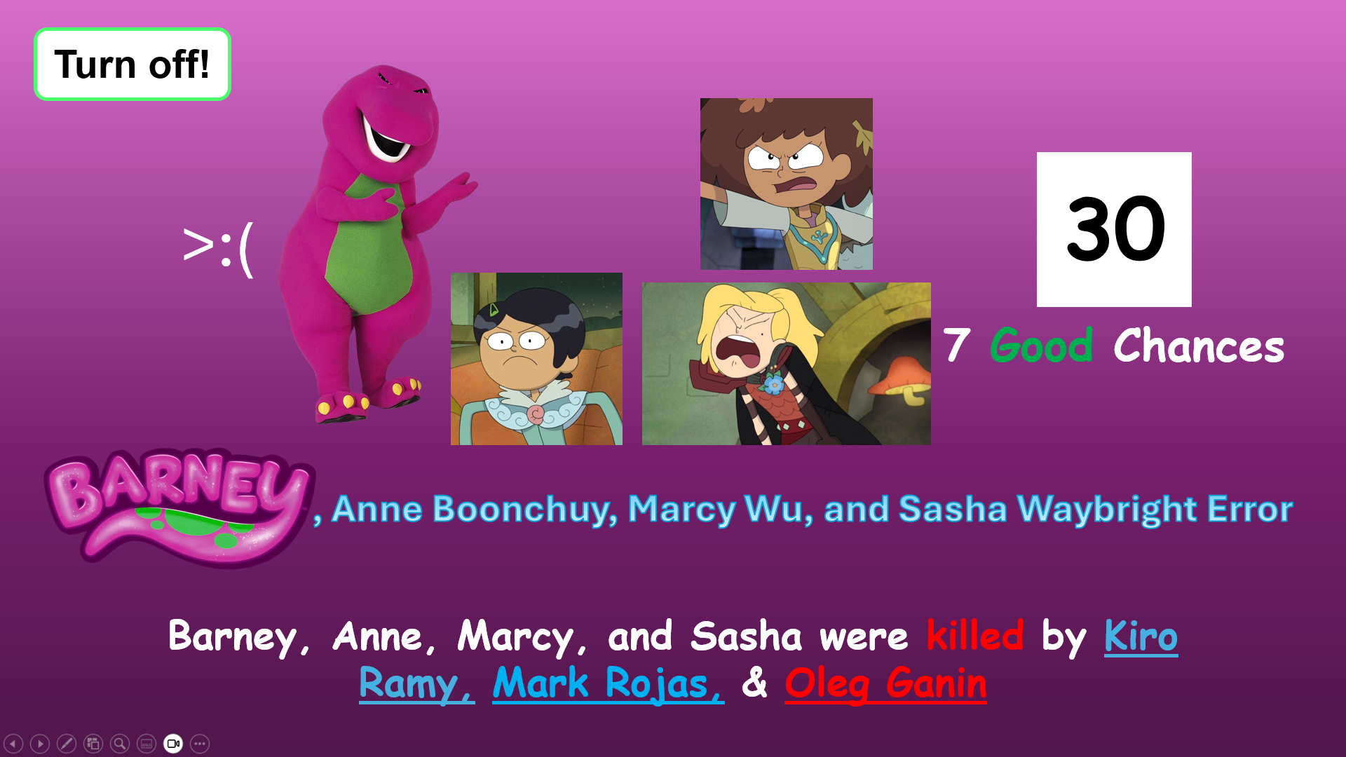 Screenshot 3 for Barney, Marcy Wu, Anne Boonchuy, and Sasha Waybright Error