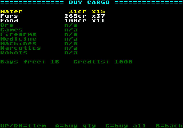 Screenshot 6 for Space Trader — Sega Genesis Port