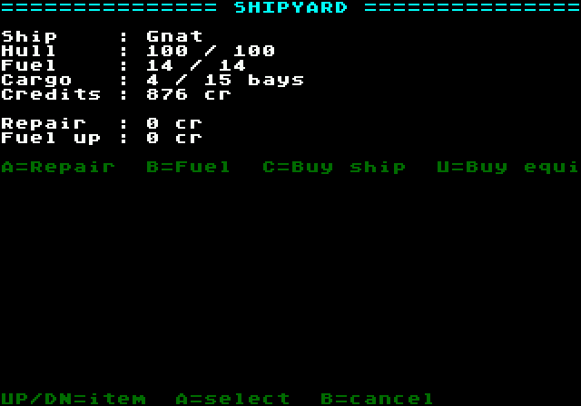 Screenshot 2 for Space Trader — Sega Genesis Port