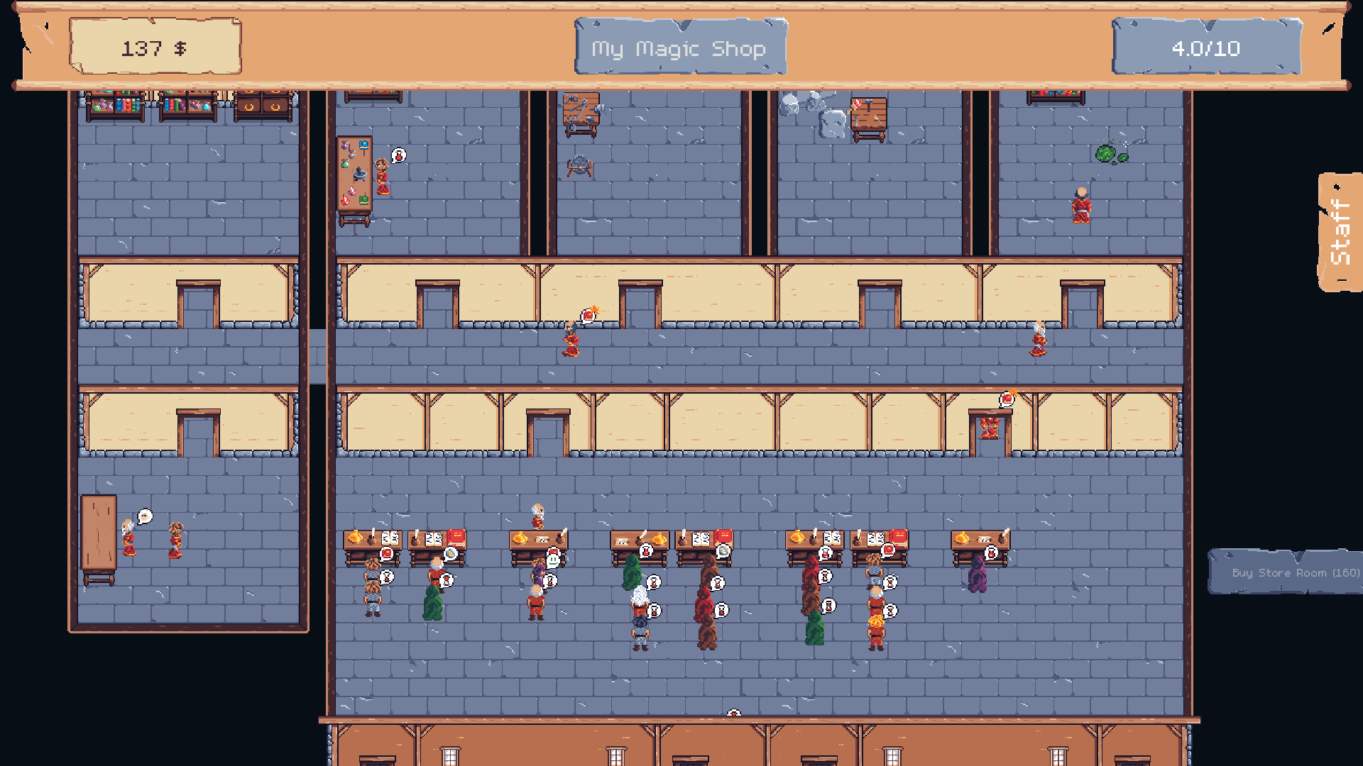 Screenshot 2 for Runes & Revenue - Cozy Pixel Magic Shop Demo (Free)