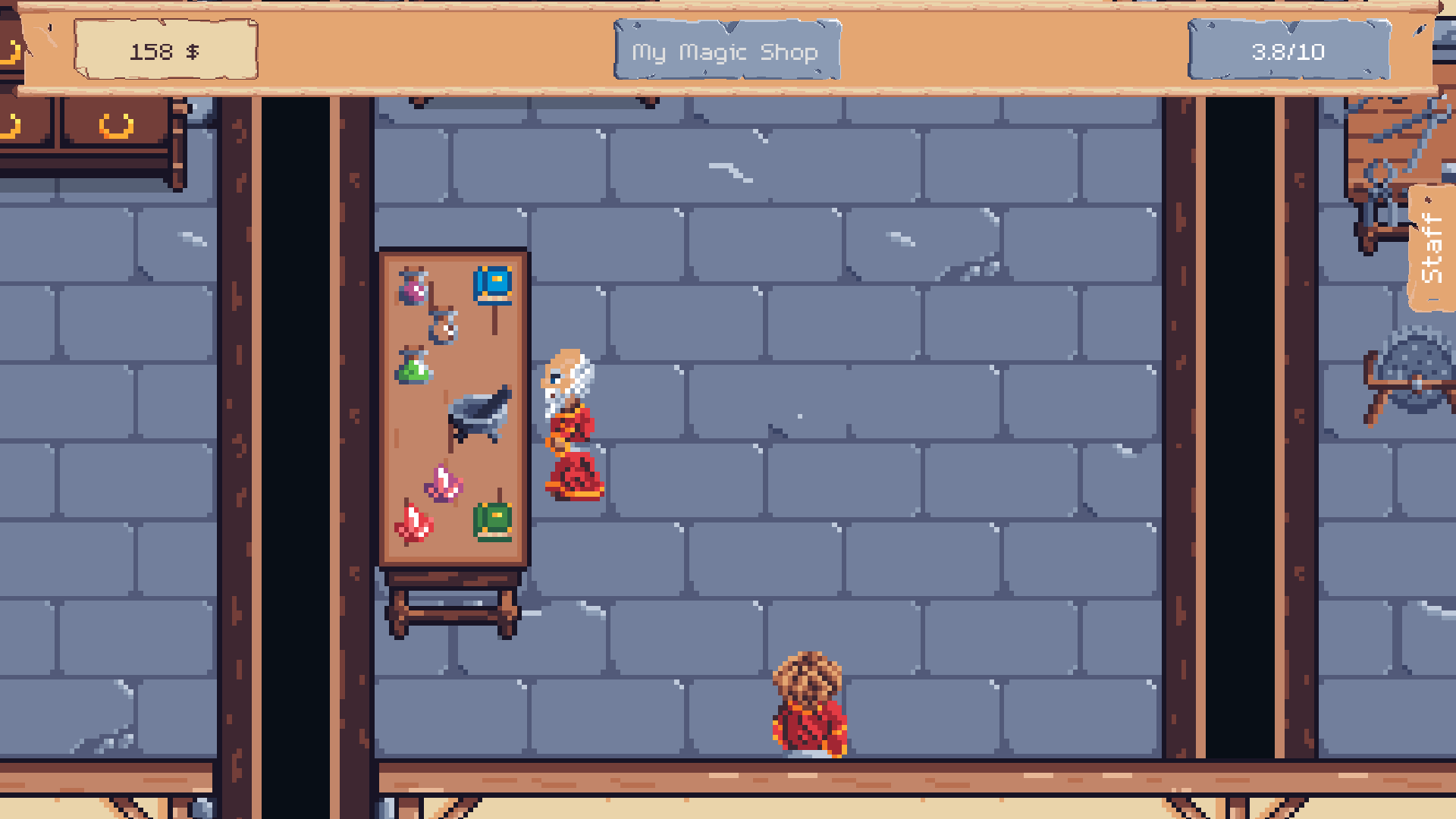 Screenshot 3 for Runes & Revenue - Cozy Pixel Magic Shop Demo (Free)