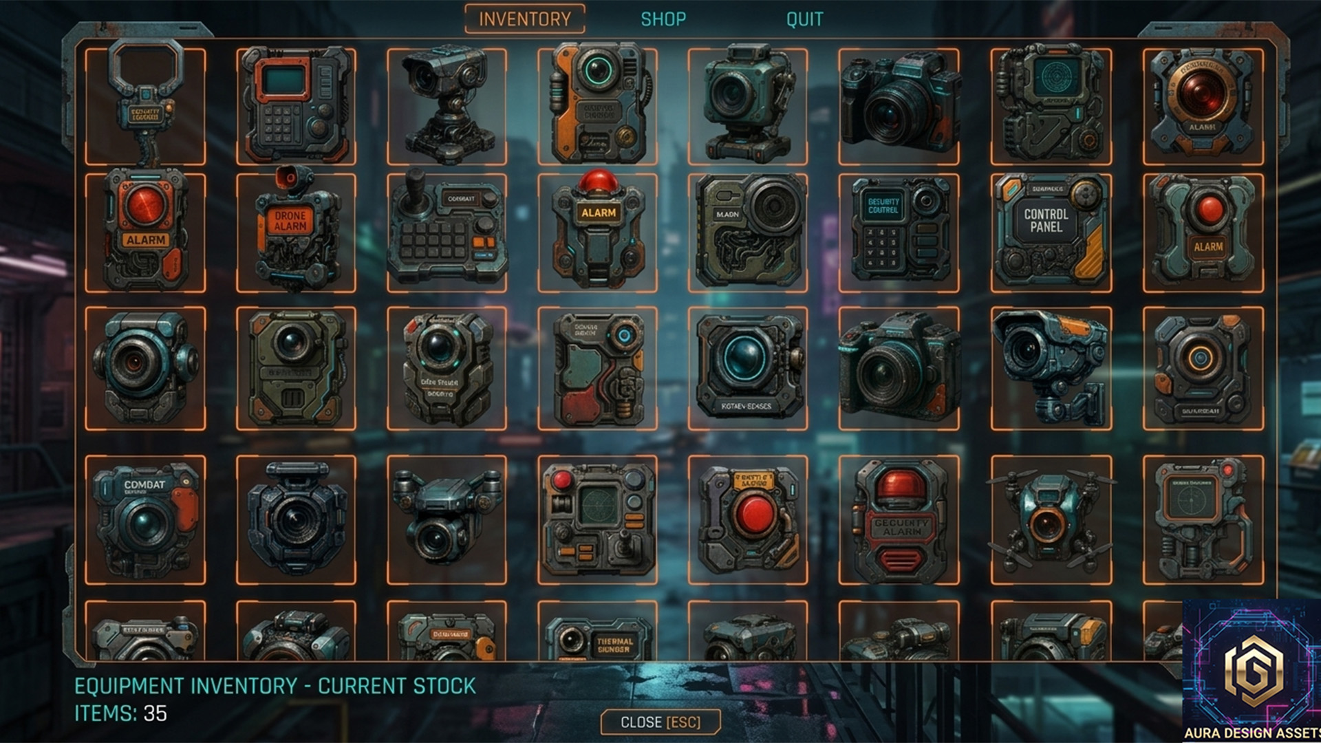 Security Sprites Cyberpunk Tactical: Security & Surveillance — 40 High-Detail Icons by ...
