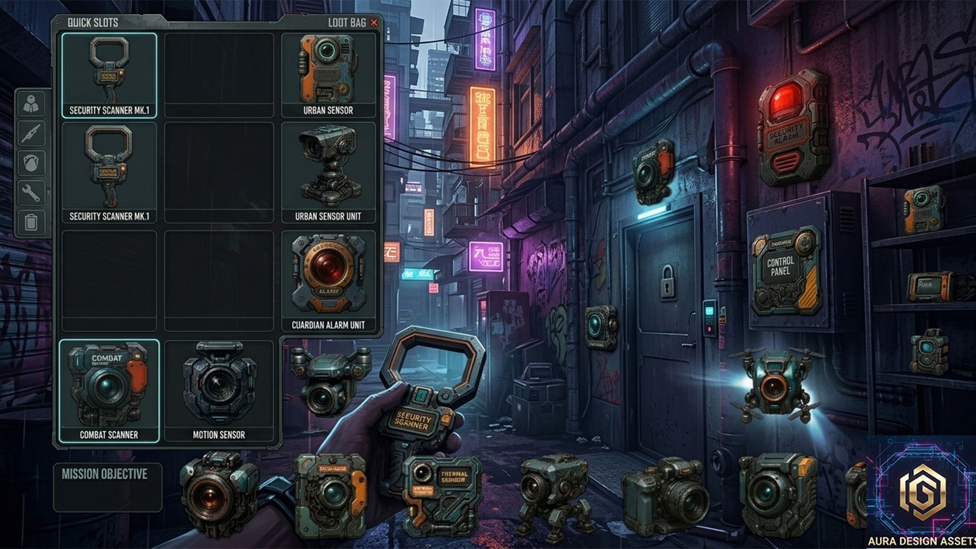 Security Sprites Cyberpunk Tactical: Security & Surveillance — 40 High-Detail Icons by ...