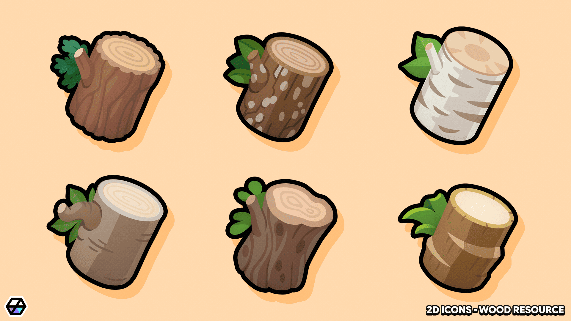 Decayed Wood Icon 2D Icons - Wood Resource by LAYERLAB
