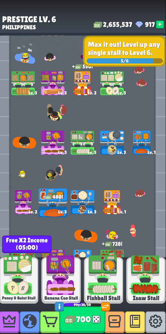 Screenshot 3 for Street Food Merge Tycoon