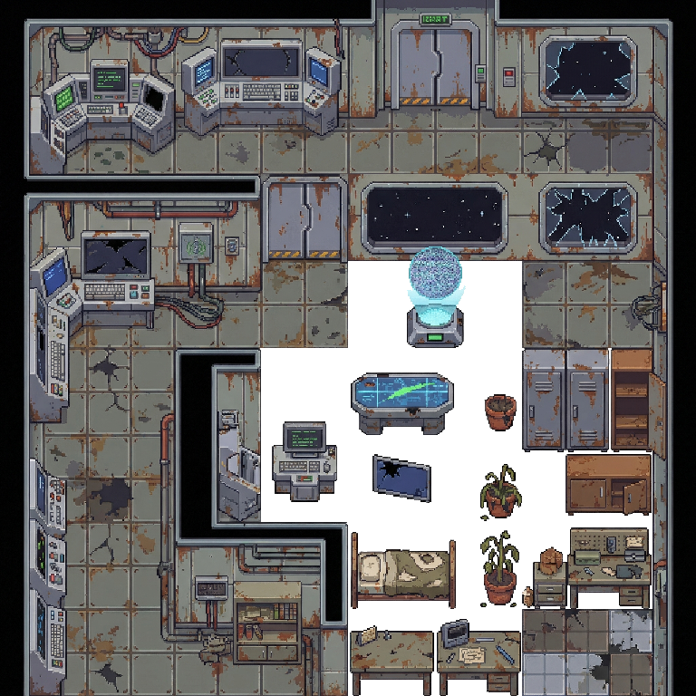 Abandoned Nuclear Bunker Pixel Art Tileset by Cute SCKR