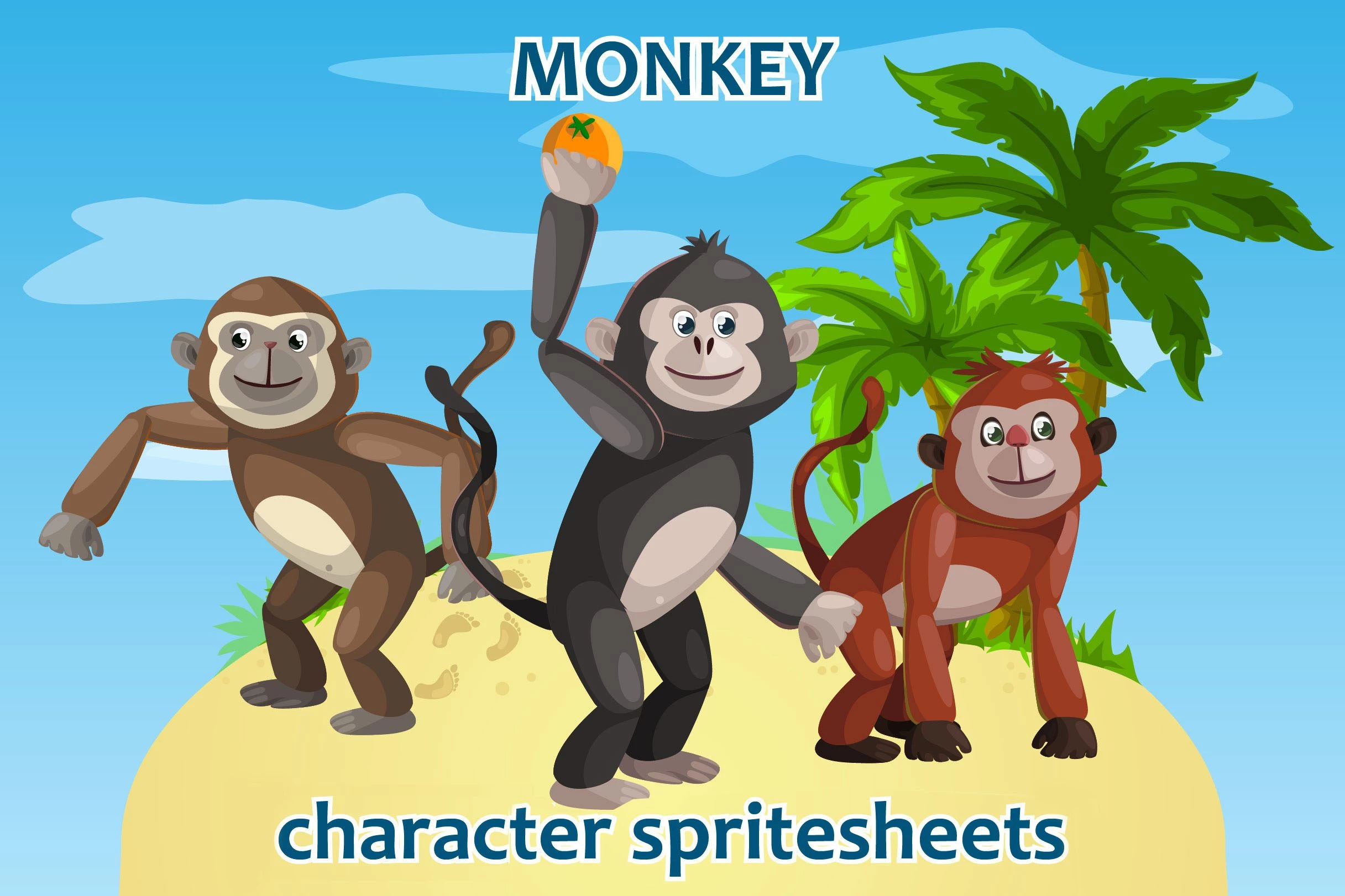 Unity Assets Monkey Game Character Sprite by GameDev01B