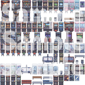 Modern Arcade Game Center Pixel Art Tileset Pack by Cute SCKR