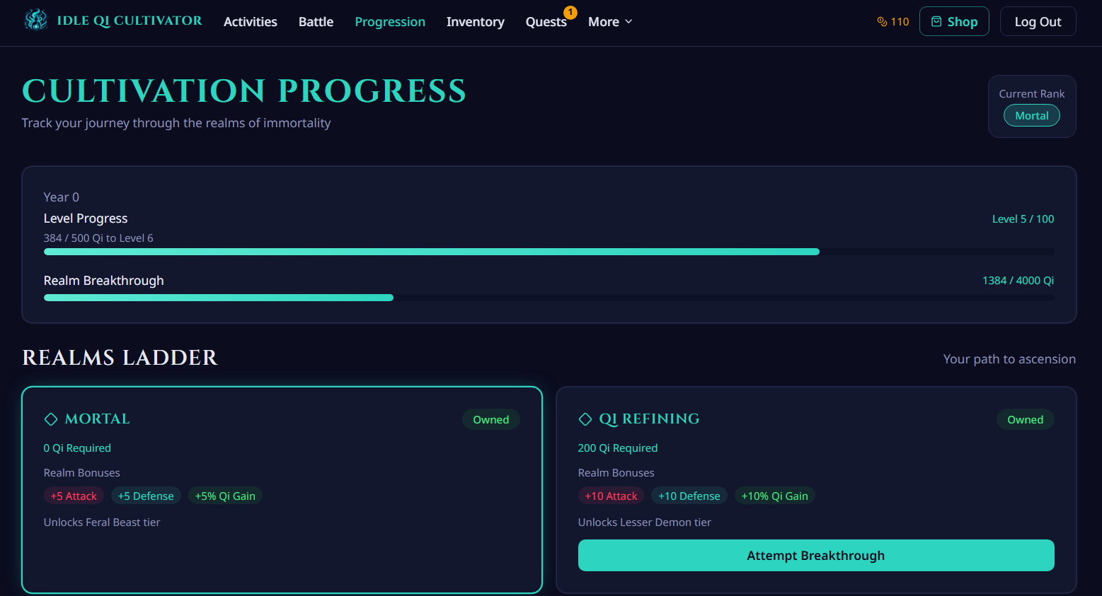 Screenshot 3 for Idle Qi Cultivation