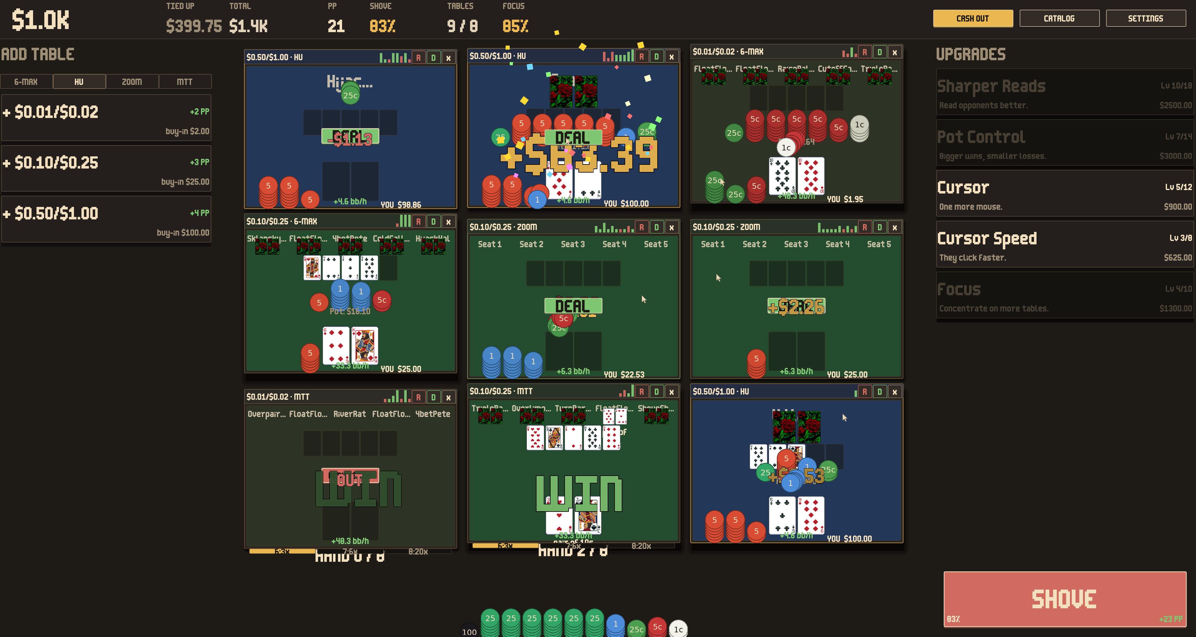 Screenshot 2 for I hardly know'er - Poker Idler Prototype