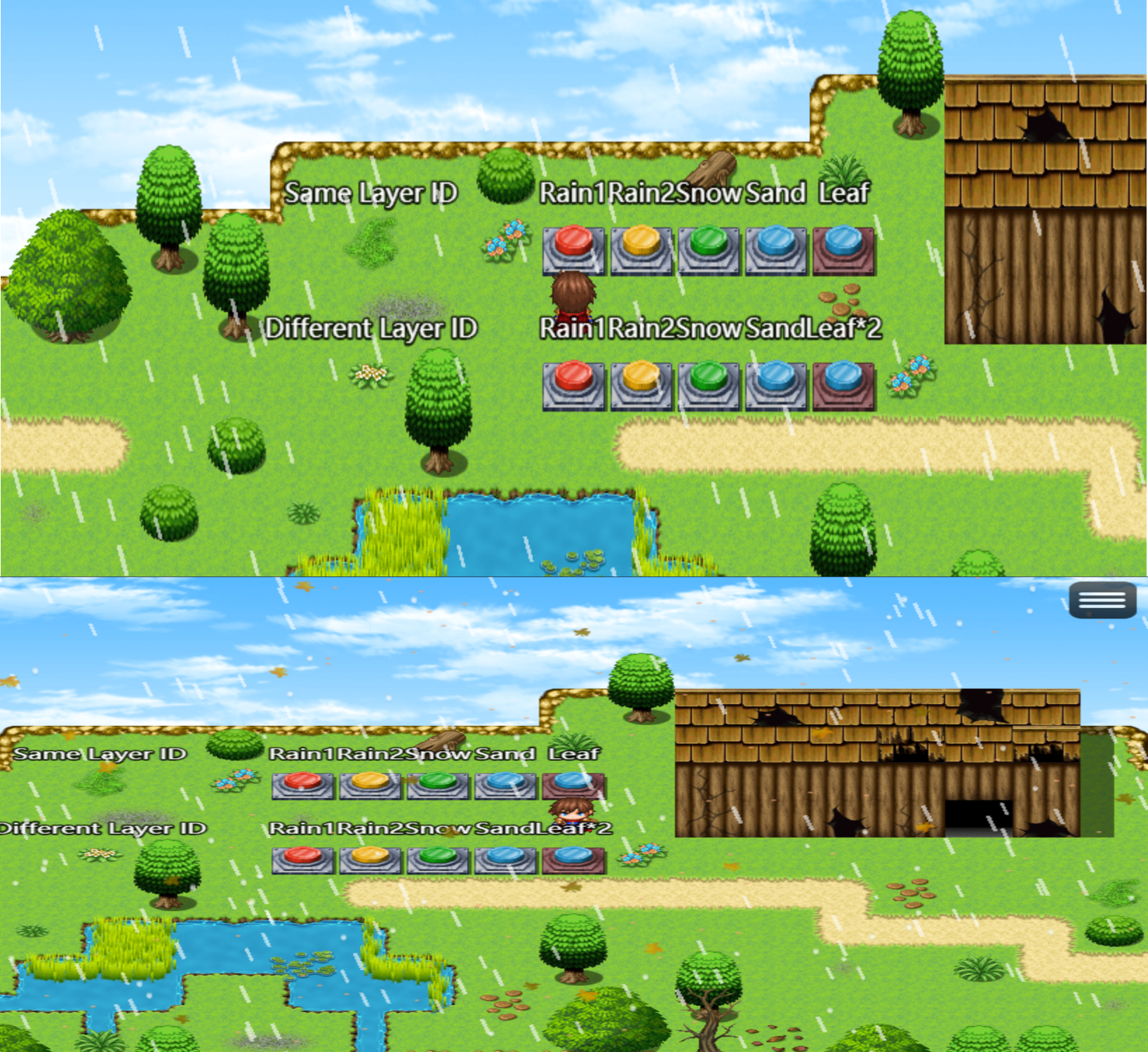 RPG Maker MZ Plugin - Map and Battle EZweather by CFpandaRPG