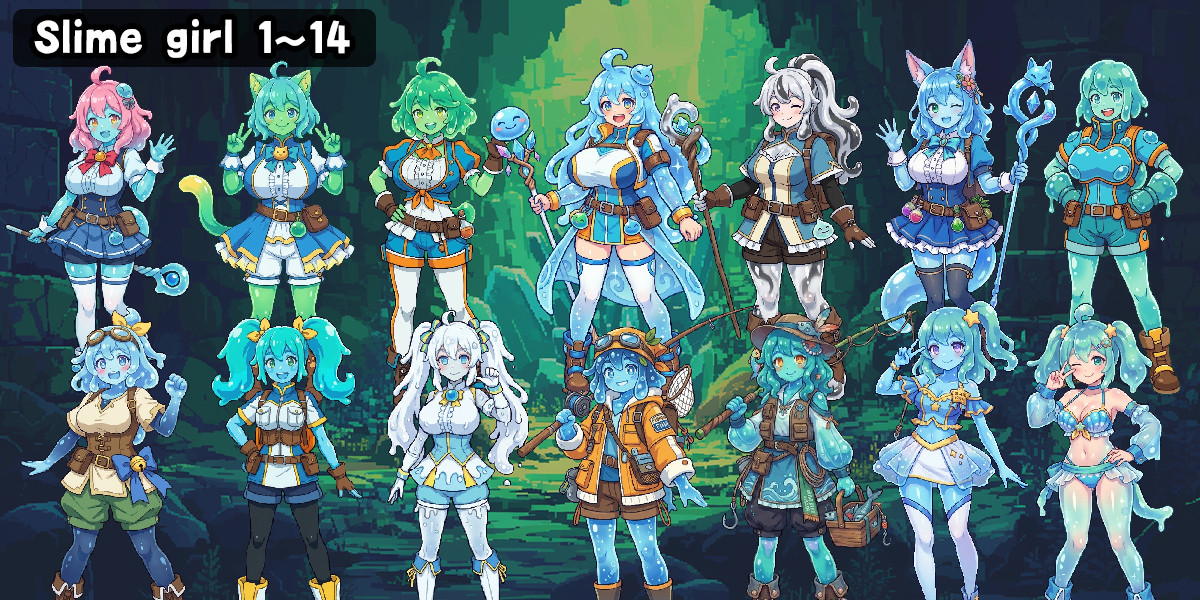 RPG Job Character pack Vol.2 Monster Slime Girl by EXAMGAMES