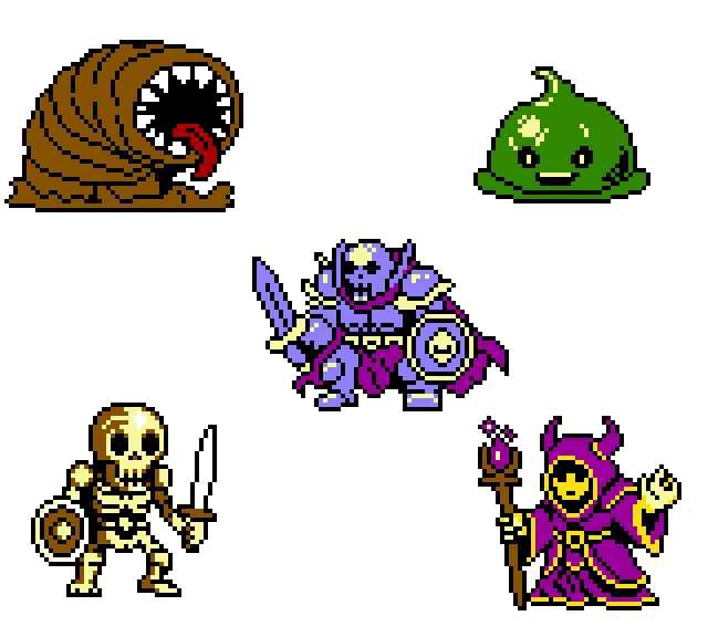 Gameboy Rpg Sprites Complete Gameboy Color RPG Monster Battle Set by goblinspire