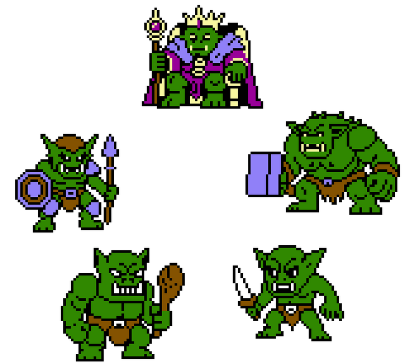 Gameboy Rpg Sprites Complete Gameboy Color RPG Monster Battle Set by goblinspire
