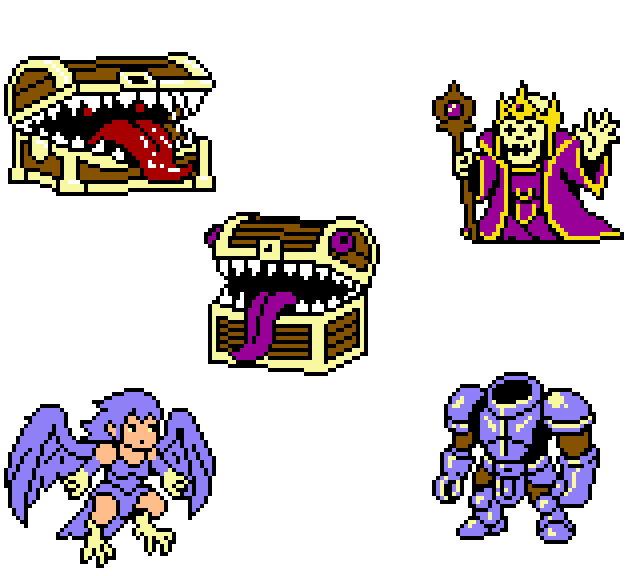 Gameboy Rpg Sprites Complete Gameboy Color RPG Monster Battle Set by goblinspire