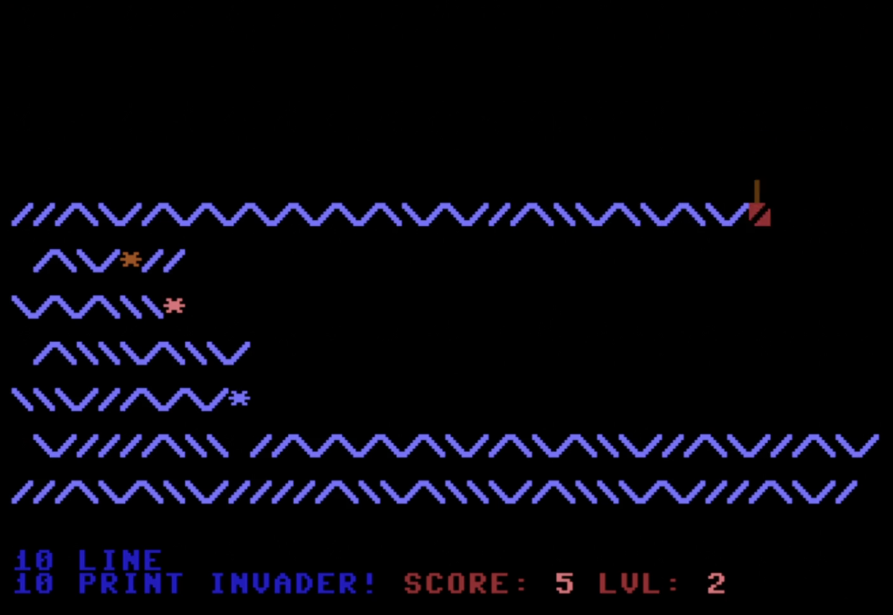 Line Invader 10 Line 10 PRINT Invader by m0nde