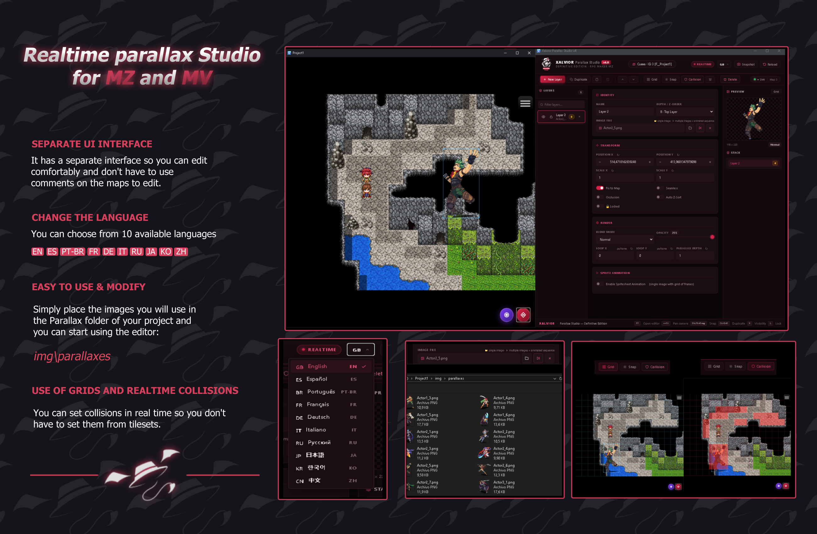 Screenshot 2 for [RPG Maker MZ/MV] Xalvior Realtime Parallax Studio