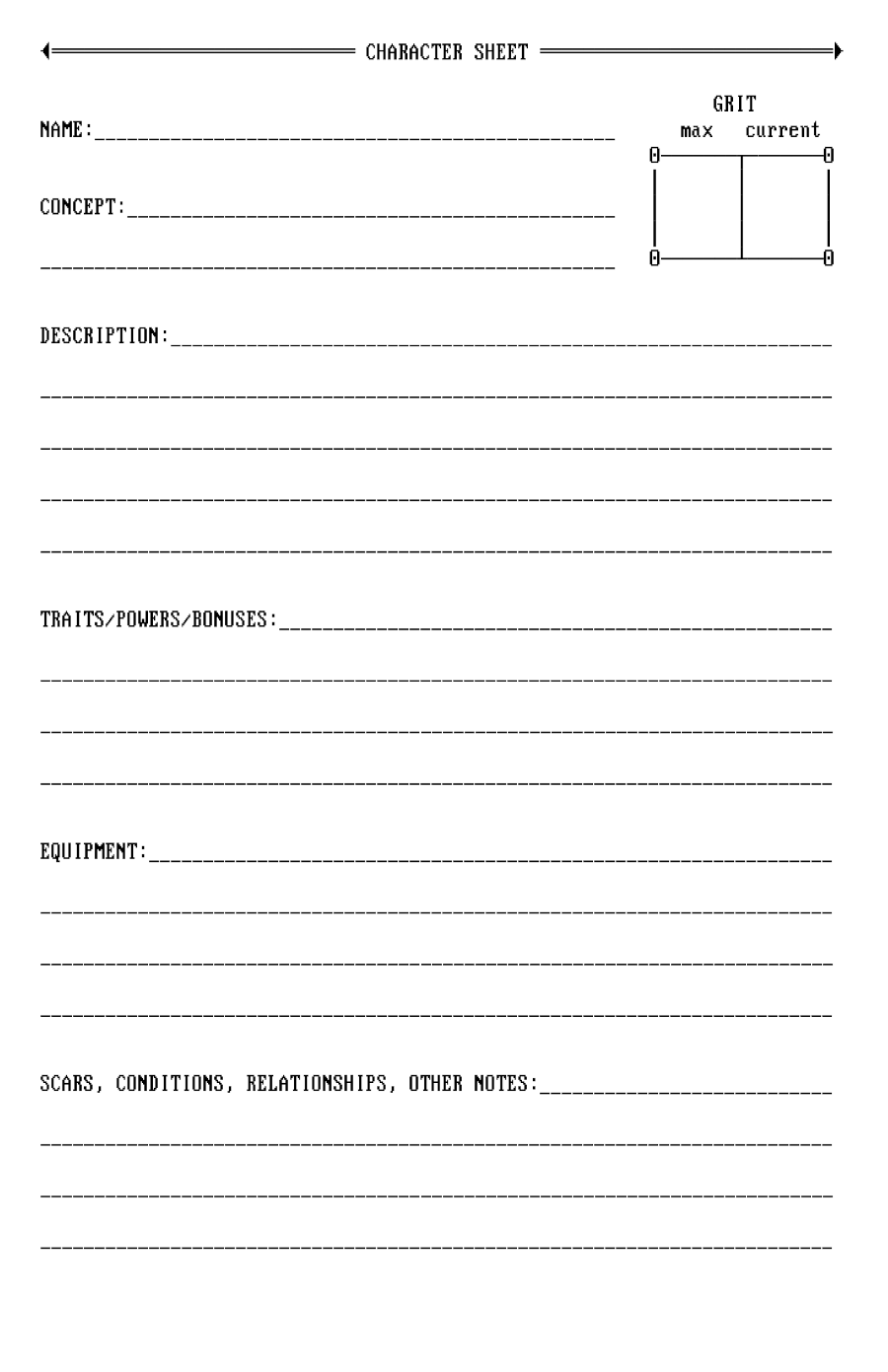 Screenshot 4 for Very Basic Rules for Open Role-Play Adventures (ASCII edition)