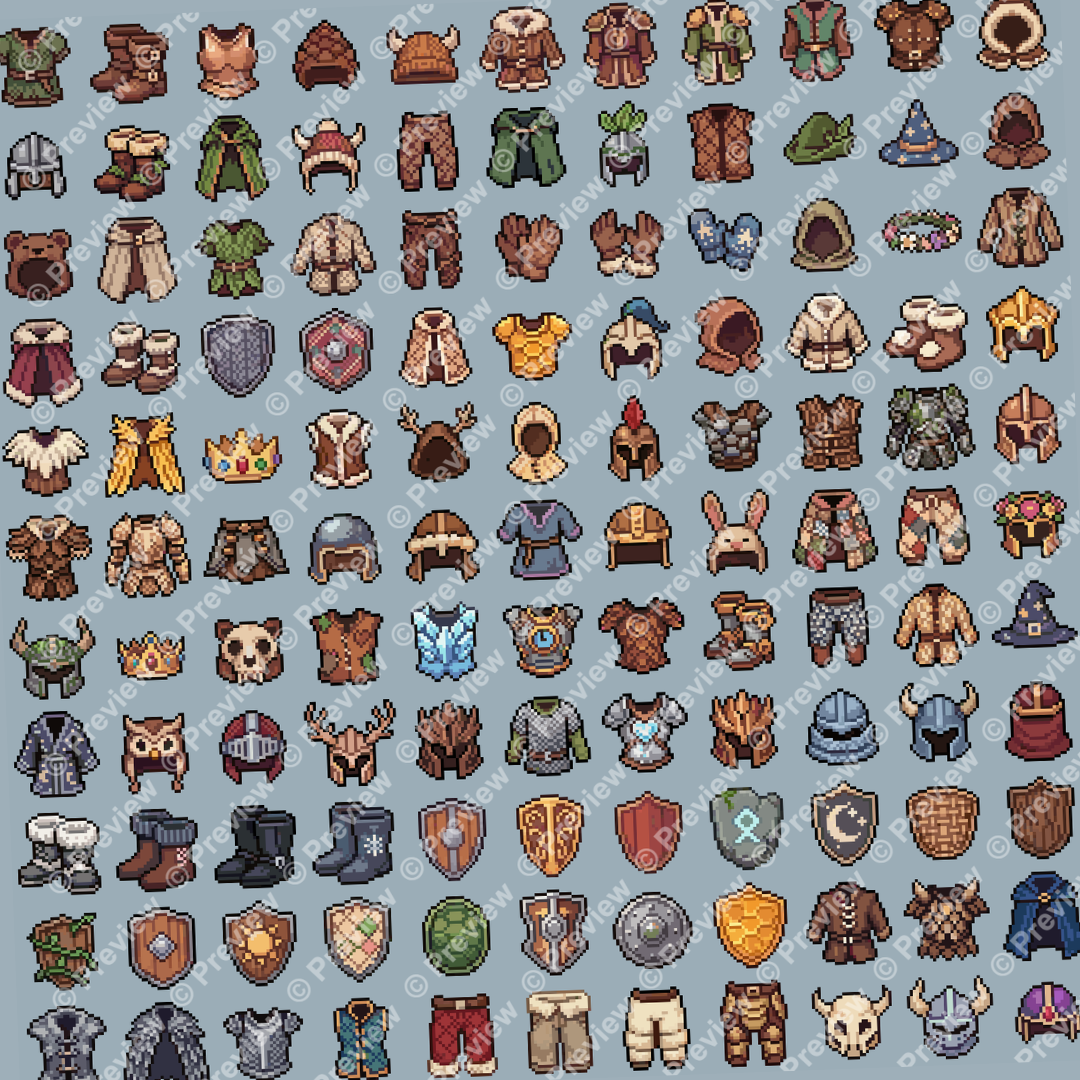 Cozy Armor Icons Pixel Art by Pixel-Banner