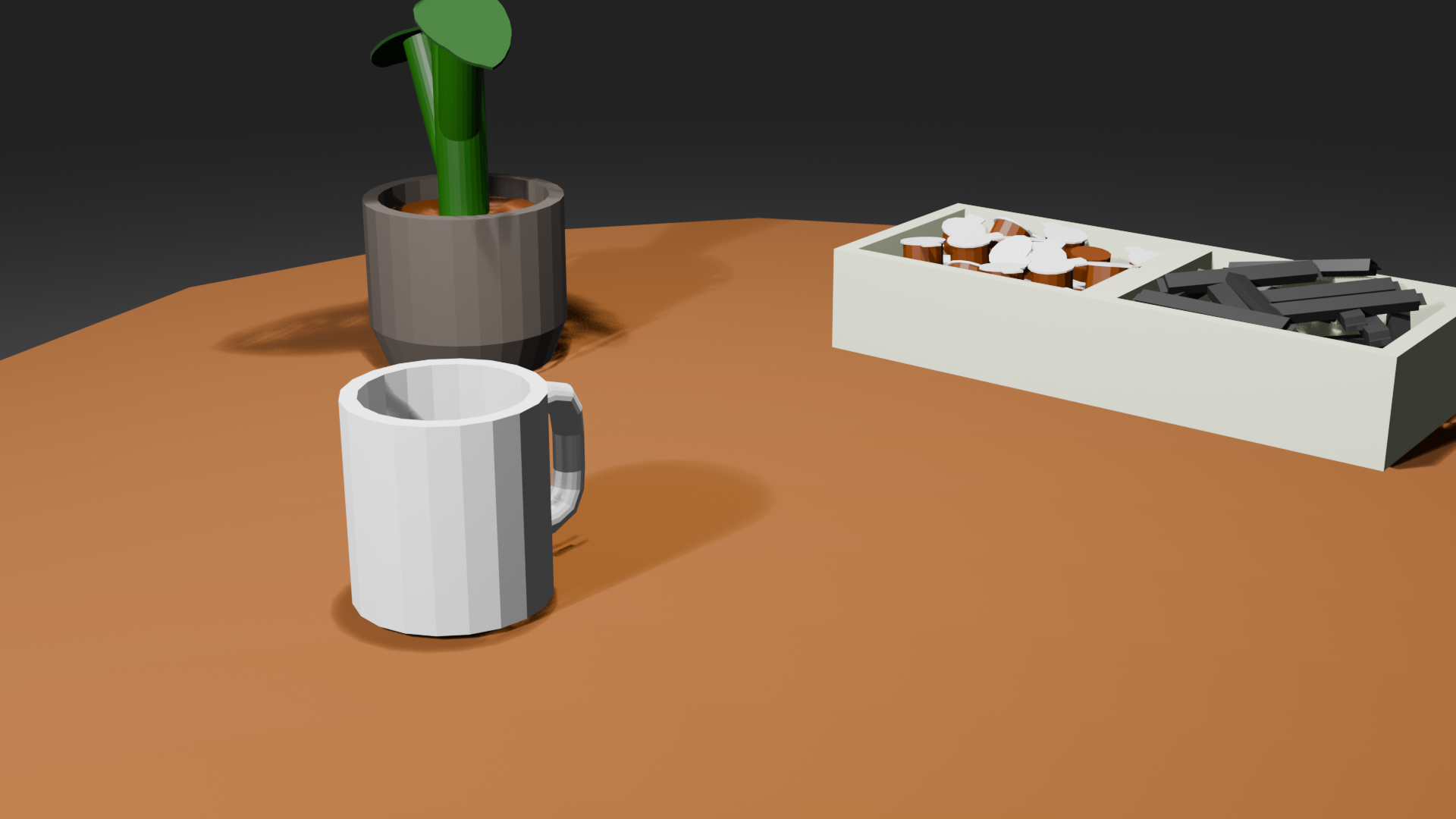 3D low poly cozy coffee table set by Matis