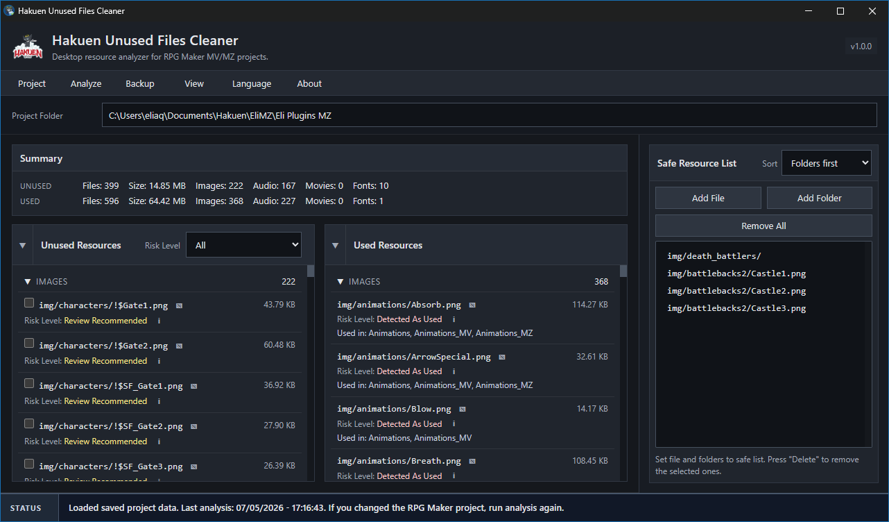 Screenshot 2 for Unused File Cleaner for RPG Maker MV/MZ