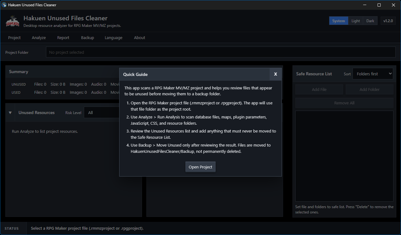 Screenshot 2 for Unused File Cleaner for RPG Maker MV/MZ
