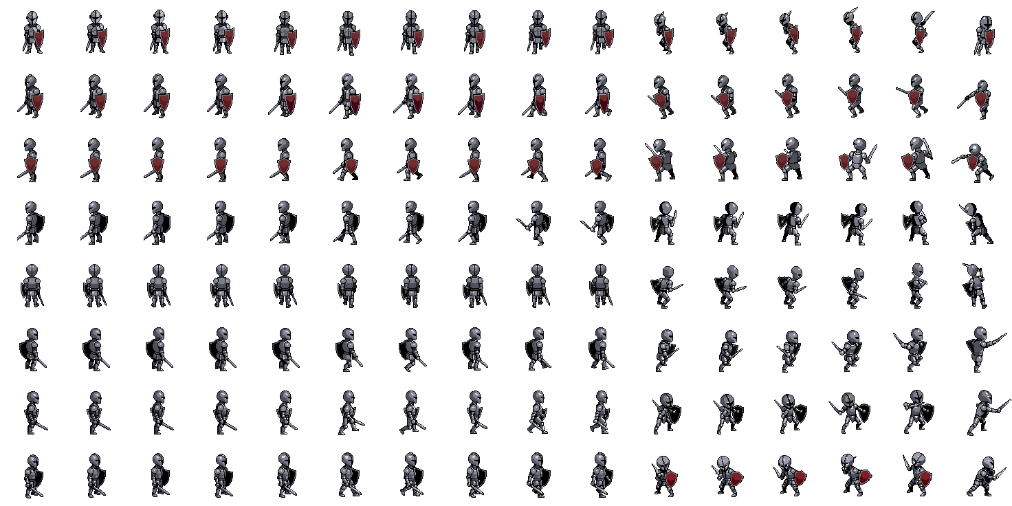 Dark Armored Knight - Top-Down RPG Sprites by Antahonist