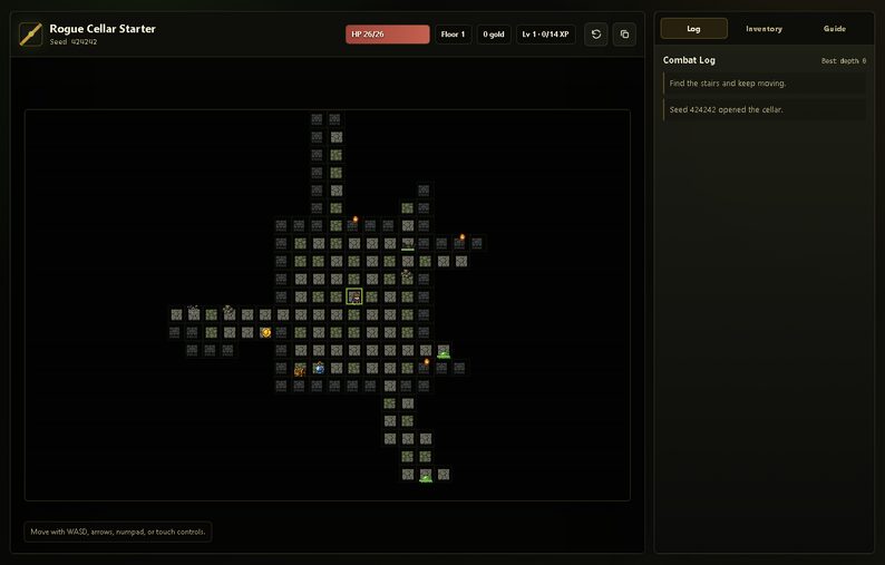 HTML5 Roguelike Framework – Rogue Cellar (Procedural Dungeon Crawler ...
