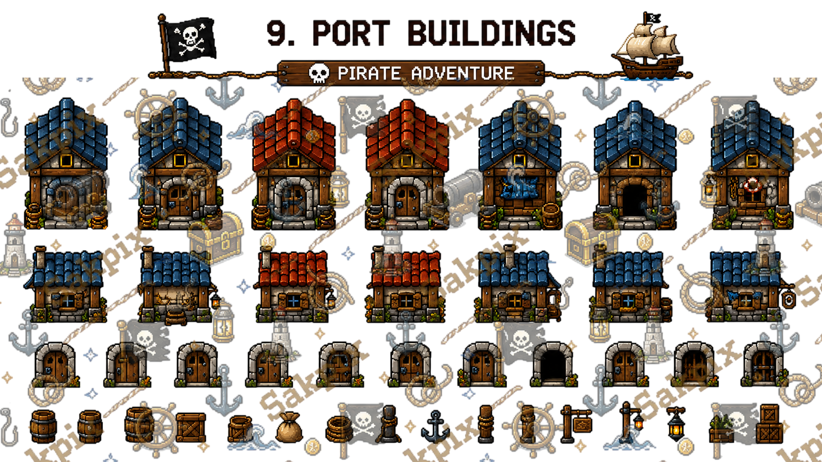 Pirate Harbor Pixel Art Pack by SakPix