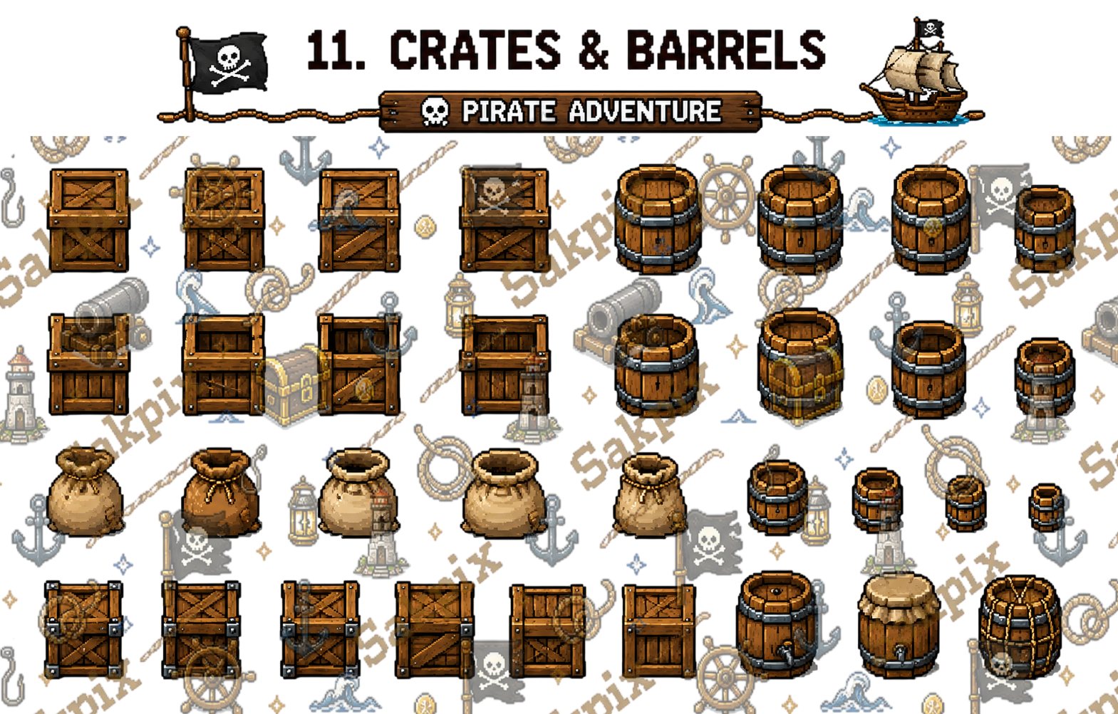 Pirate Harbor Pixel Art Pack by SakPix
