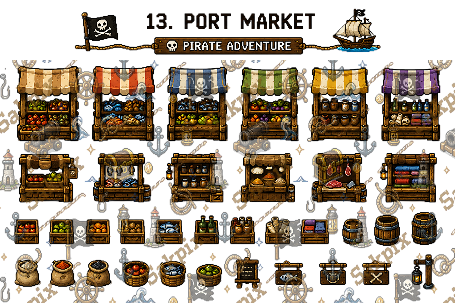Pirate Harbor Pixel Art Pack by SakPix