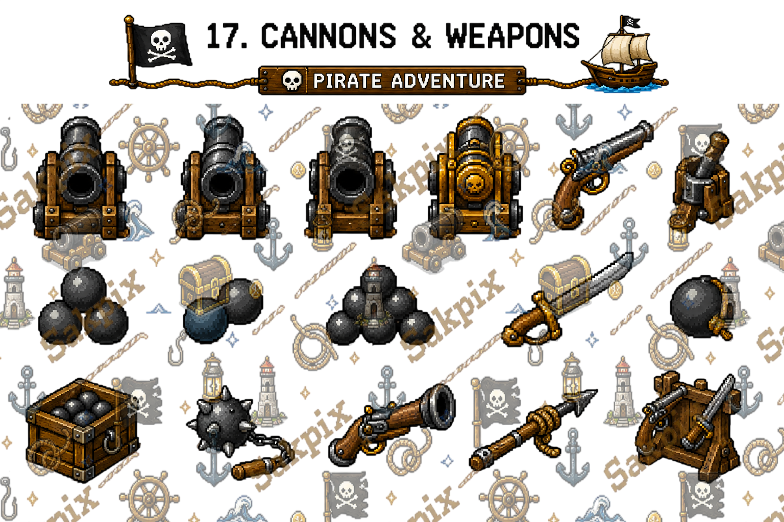 Pirate Harbor Pixel Art Pack by SakPix