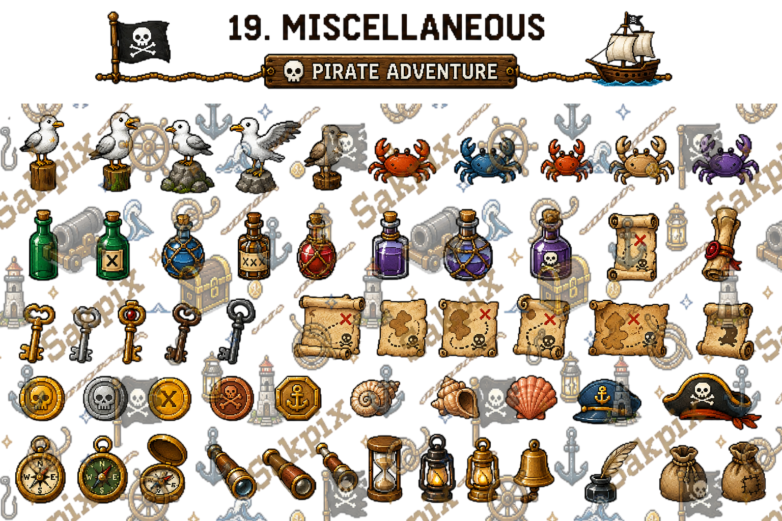 Pirate Harbor Pixel Art Pack by SakPix