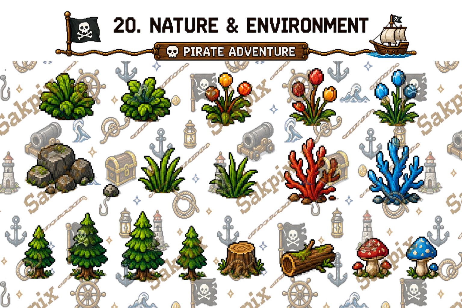 Pirate Harbor Pixel Art Pack by SakPix