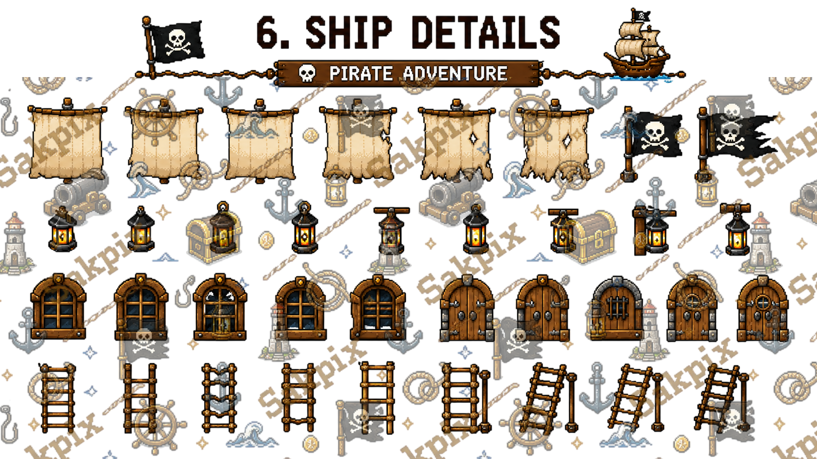Pirate Harbor Pixel Art Pack by SakPix