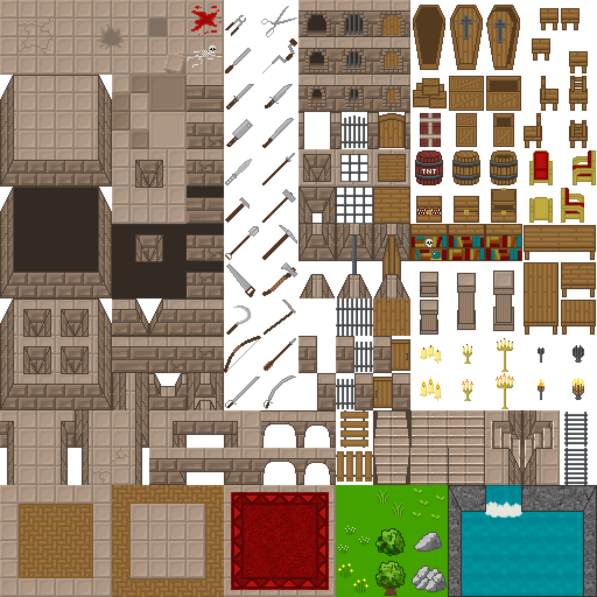 2d top down dungeon tileset by Joyful Jester