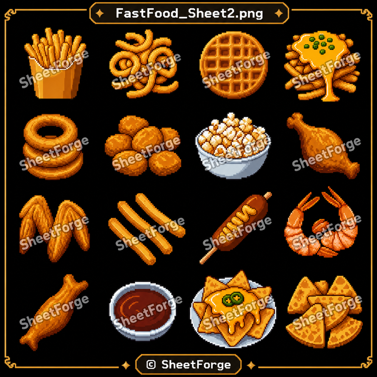 Fast Food Pixel Art Pack – Food Sprites & Restaurant Assets by Sheet ...
