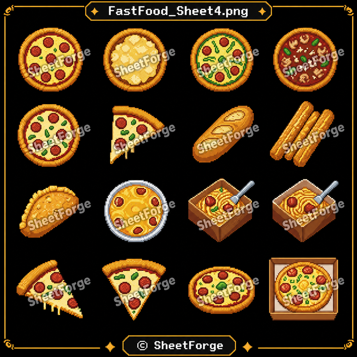 Fast Food Pixel Art Pack – Food Sprites & Restaurant Assets by Sheet ...