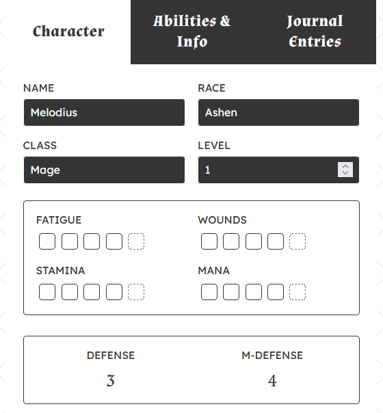 Screenshot 2 for Character Binder for Instant Fantasy