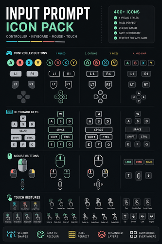 Controller Prompt Icon Pack – Input Hints, HUD Prompts & Rebinding UI ...