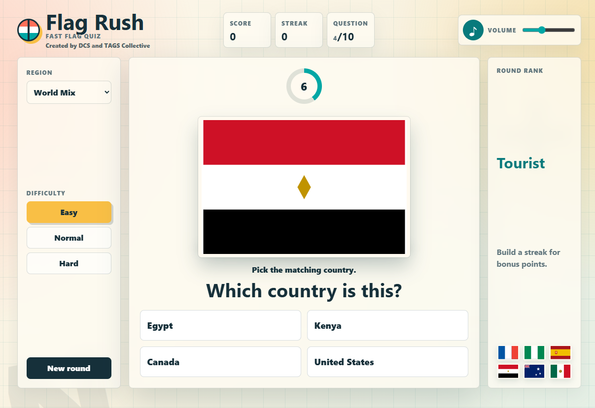 Flag Rush Game by TAGSTECHCORNER