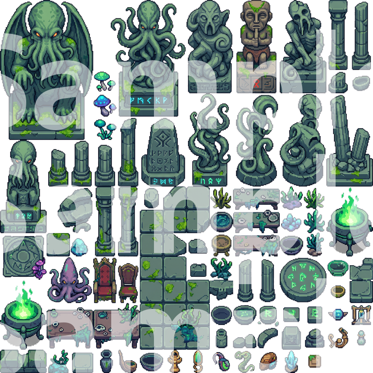 Call of Cthulhu Pixel Art Tileset by Cute SCKR